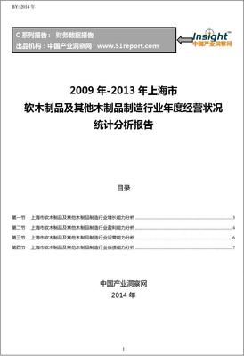 2009-2013年上海市軟木制品及其他木制品制造行業經營狀況分析年報